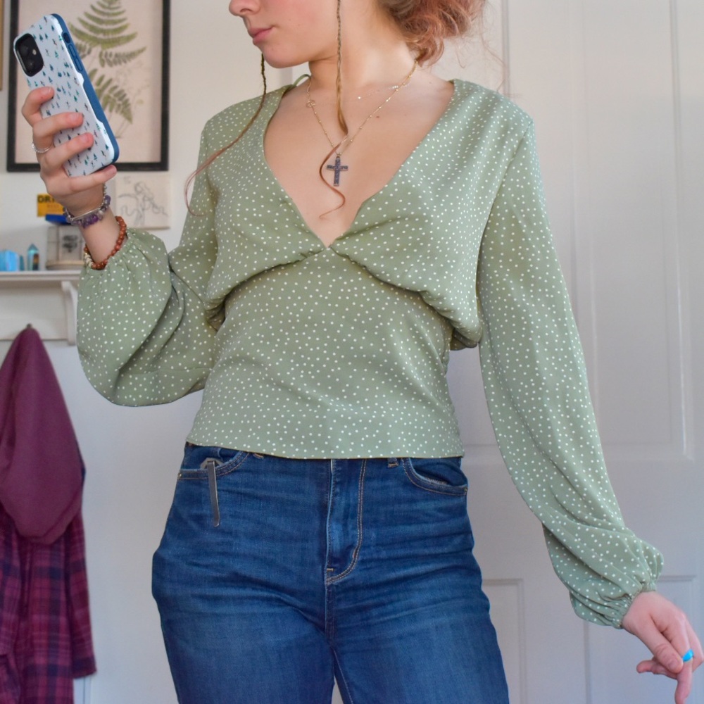 SAGE green blouse